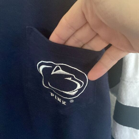 Penn State + PINK Victoria’s Secret Women’s Blue and White Pullover Sz Large - Picture 3 of 7